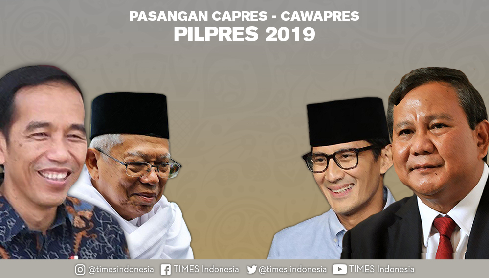 Pasangan capres dan cawapres di Pilpres 2019. (Grafis: TIMES Indonesia)