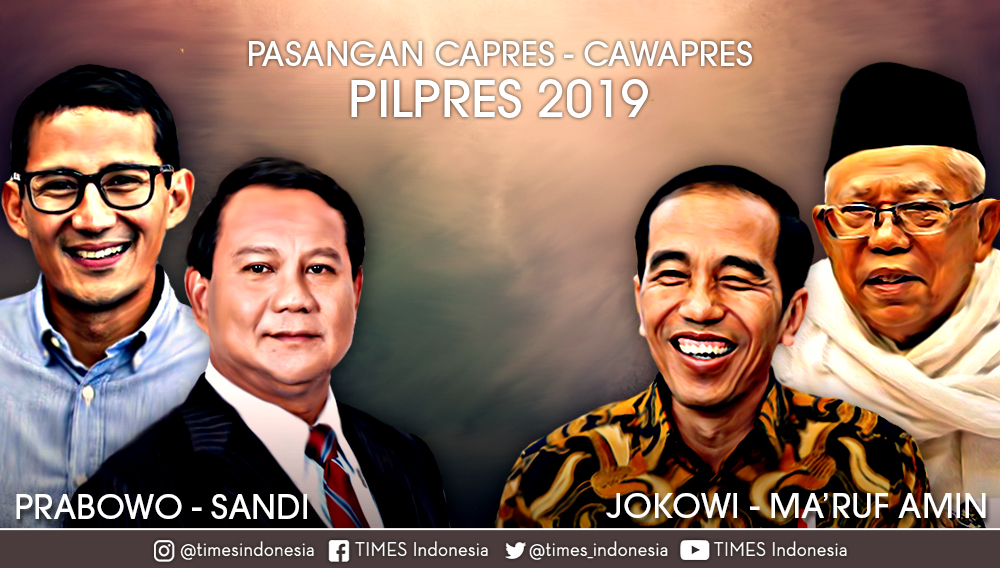 Pasangan capres dan cawapres 2019. (FOTO: Ilustrasi/TIMES Indonesia)