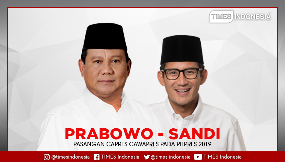 Pasangan Capres Cawapres nomor urut 02, Prabowo Subianto-Sandiaga Uno. (Grafis: Sholihin Nur/TIMES Indonesia)