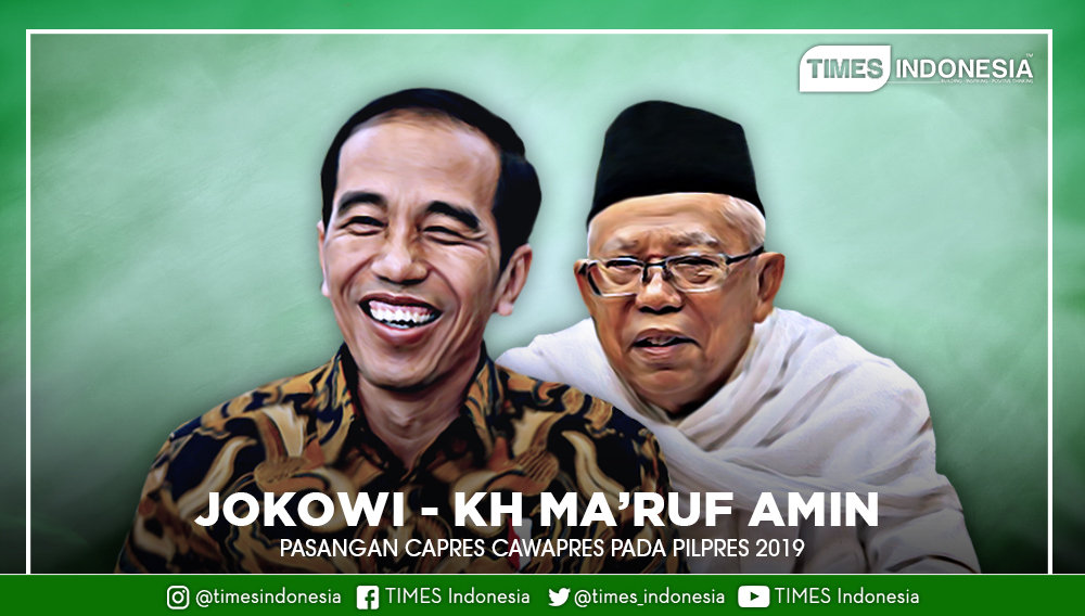 Pasangan Capres dan Cawapres nomor urut 01, duet Jokowi-KH Ma'ruf Amin di Pilpres 2019. (Grafis: TIMES Indonesia)
