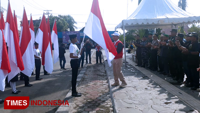 Pemberangkatan Kirab Satu Negeri zona Nunukan Kaltara. (FOTO: TIMES Indonesia Network Photo)