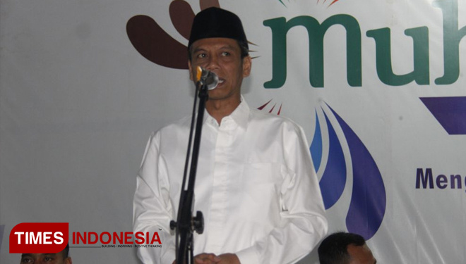 Bupati Bondowoso ASH (Amin Said Husni) saat menyampaikan sambutan dalam acara Festival Lampion 2018 (FOTO: Moh Bahri/TIMES Indonesia)