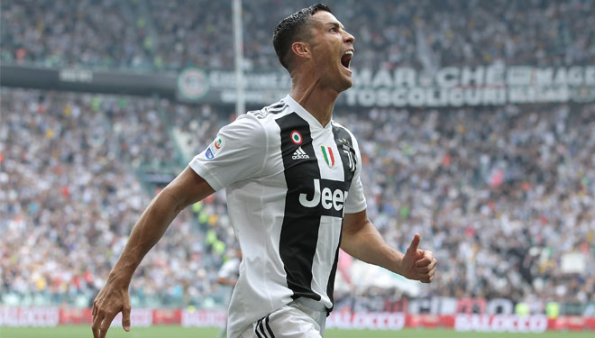 Cristiano Ronaldo akhirnya cetak gol untuk Juventus (Foto: 101greatgoals)