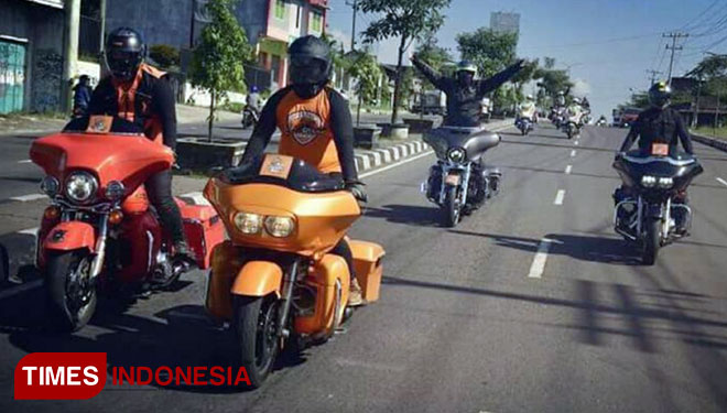 Rombongan Harley Davidson Club (HDC) Banyuwangi. (FOTO: HDC Banyuwangi for TIMES Indonesia)