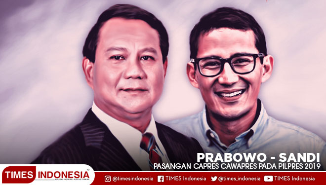 Pasangan Capres dan Cawapres Prabowo Subianto-Sandiaga Uno. (Grafis: TIMES Indonesia)