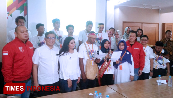 KMA Indonesia deklarasi dukungan terhadap duet Jokowi-KH Ma'ruf Amin di Rumah Cemara, Menteng, Jakarta Pusat. (FOTO: Hasbullah/TIMES Indonesia)