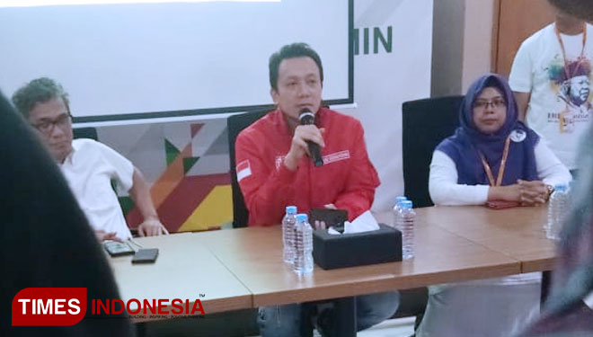 Ketua Umum PKPI, Diaz Hendropriyono saat konfrensi pers di Rumah Camara, Menteng, Jakarta Pusat, Rabu (19/9/2018). (FOTO: Hasbullah/TIMES Indonesia)