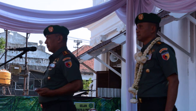 Kolonel Kav M. Zulkifli resmi digantikan Kolonel Inf Sudaryanto, sebagai Danrem 084/Bhaskara Jaya, Jumat (21/9/2018).(FOTO: Istimewa)