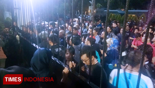 Suasana di sekitar gedung KPU RI, Jalan Imam Bonjol, Menteng, Jakarta Pusat. (FOTO: Hasbullah/TIMES Indonesia)