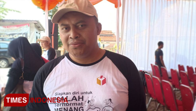 Komisioner Bawaslu Kota Batu, Yogi Eka Chalid Farobi yang ditemui usai Deklarasi Kalah Terhormat Menang Bermartabat, Minggu (23/9/2018) di Desa Bumiaji. (FOTO: Ferry/TIMES Indonesia)
