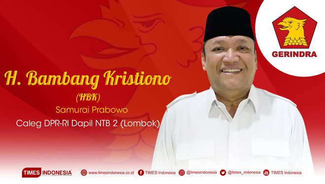 Salah satu pendiri Partai Gerindra, Bambang Kristiono. (Grafis: Dena/TIMES Indonesia) 