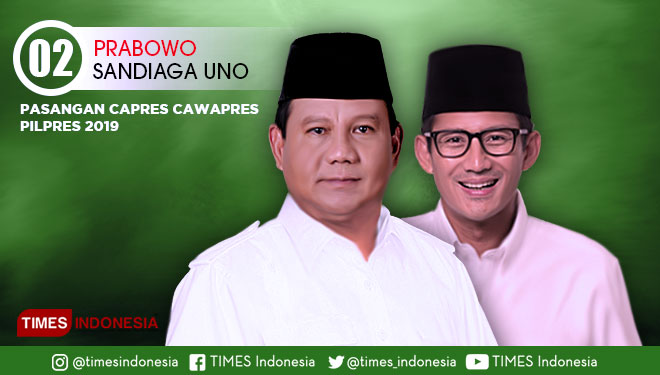 Pasangan Capres dan Cawapres Duet Prabowo-Sandiaga Uno. (Grafis: TIMES Indonesia)