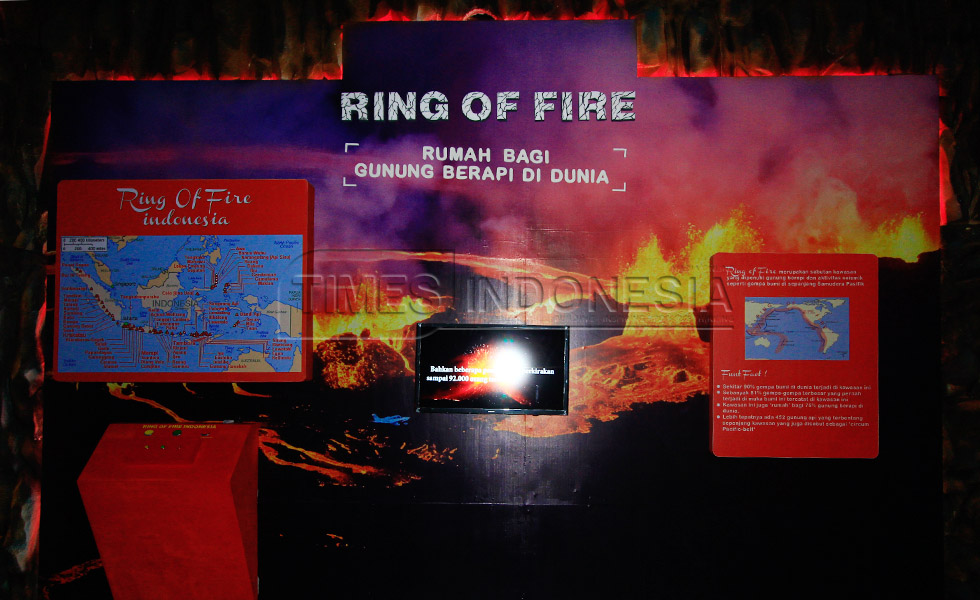 Wahana edukasi Indonesia ring of fire yang ada di The Miracle Jatimpark 3. (Foto : Tria Adha/TIMES Indonesia).