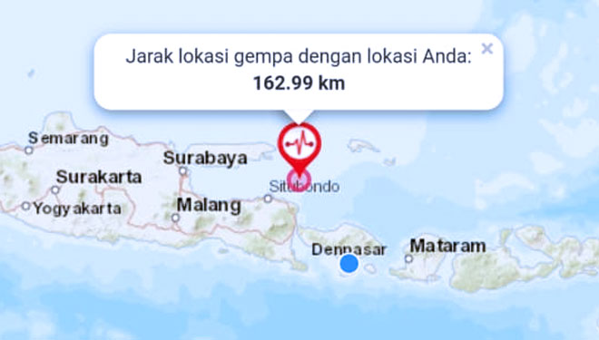 Gempa bumi dengan kekuatan 6.4 SR mengguncang utara Pulau Jawa (FOTO: BMKG)