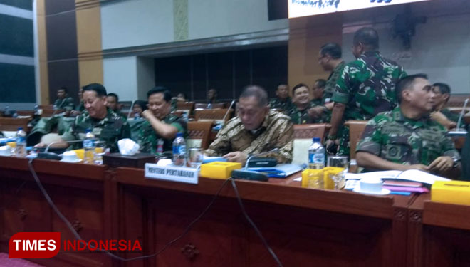 Menteri Pertahanan RI (Menhan RI) Ryamizard Ryacudu  di Gedung DPR, Senayan, Jakarta, Senin (22/10/2018) (FOTO: Alfi Dimyati/TIMES Indonesia)