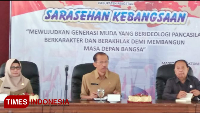 Acara Sarasehan Kebangsaan di Pendopo Surya Graha Magetan (FOTO: MK Adinugroho/TIMES Indonesia)