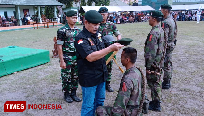Setelah melalui beberapa tahapan Bimentra, personel Raider 500 resmi dilantik menjadi warga Sikatan, Minggu (28/10/2018).(Foto: Ist/TIMES Indonesia)