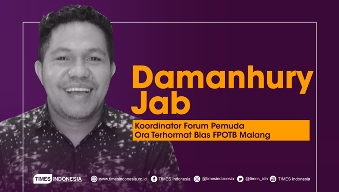 Damanhury Jab, Koordinator Forum Pemuda Ora Terhormat Blas FPOTB Malang. (Grafis: TIMES Indonesia)