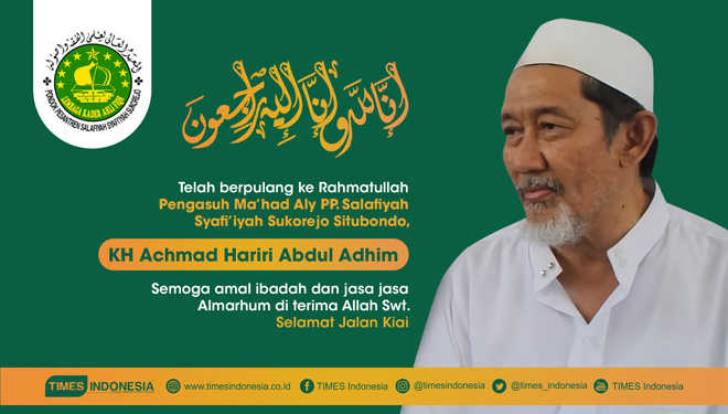 Almarhun KH Achmad Hariri Abdul Adhim, Pengasuk Ma'had Aly, Sukorejo, Situbondo. (Grafis: Dena/TIMES Indonesia)