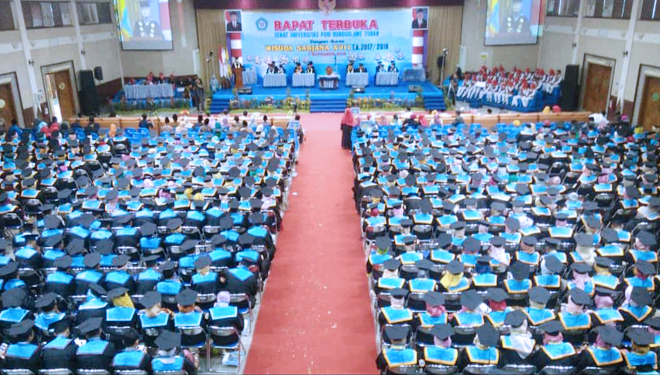 Universitas PGRI Ronggolawe (Unirow) Tuban menggelar rapat terbuka Wisuda sarjana Ke- 16 dan Ke-17, diikuti 1156 sarjana, Rabu (07/11/2018) (FOTO: Istimewa)