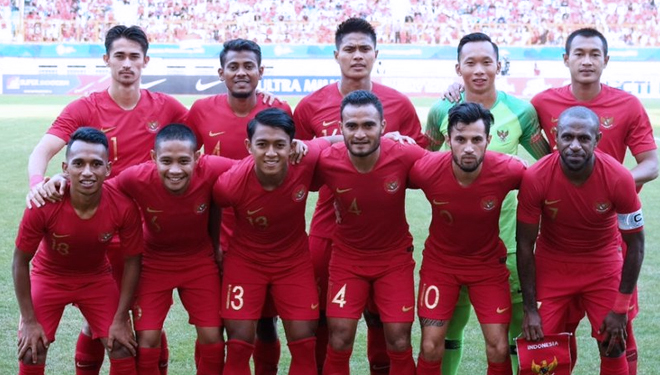 Laga timnas sepak bola Indonesia. (FOTO: Okezone)