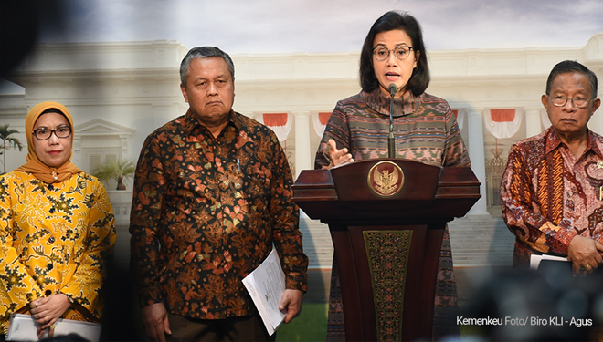 Siaran pers Paket Kebijakan Ekonomi XVI di Istana Negara, Jakarta, Jumat (16/11/2018). (FOTO: Kemenkeu FOTO/ Biro KLI-Agus)