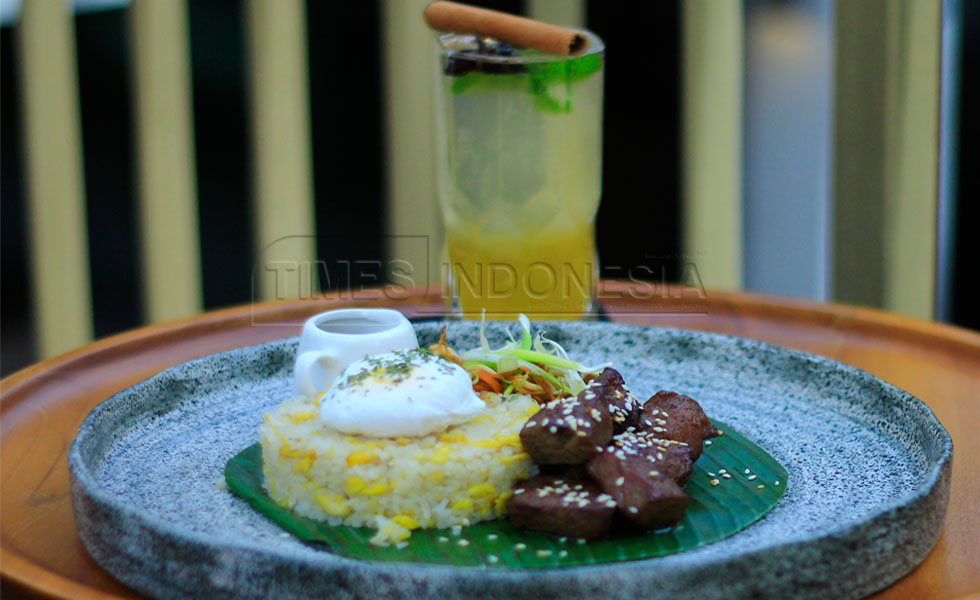 Teppan Meltique Rice Bowl misalnya, perpaduan antara beef tenderloin meltique, pouched egg dan Scallion rice. (Foto : Tria Adha/TIMES Indonesia).