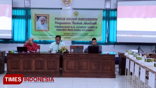 FGD Pengusulan KH Achmad Shiddiq sebagai pahlawan nasional. (FOTO: Sofy/TIMES Indonesia)
