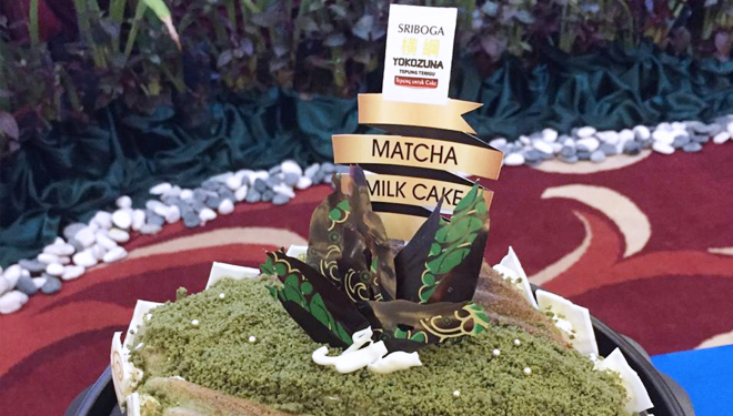 Matcha milk cake dari sriboga menggunakan cake flour Yokozuna. (FOTO: Istimewa)