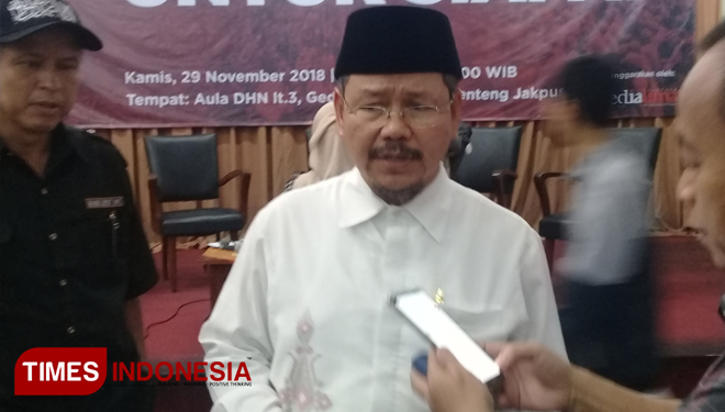 Ust. Ismail Yustanto di Gedong Djoeang, Jakarta Pusat. (FOTO: Rizki Amana/TIMES Indonesia)