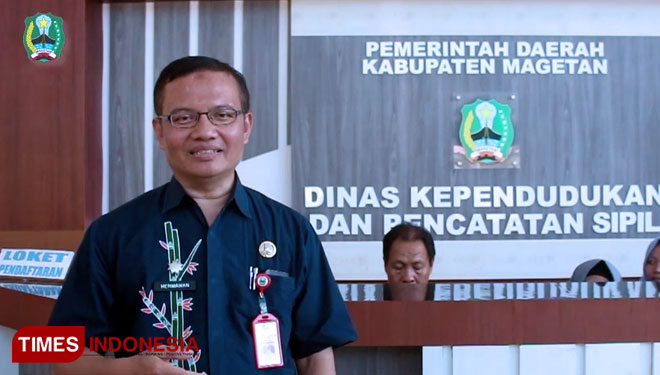 Kepala Dinas Kependudukan dan Pencatatan Sipil (Dispendukcapil) Kabupaten Magetan, Hermawan. (Foto: MK Adinugroho/TIMES Indonesia)