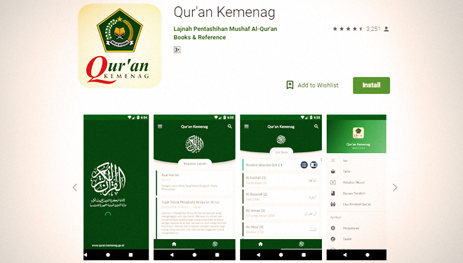 Tampilan Qur'an Kemenag (Foto: GooglePlaystore)