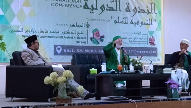 Syaikh Prof Dr Muhammad Fadhil Al-Jailani Al-Hasani Al Husaini hadiri (Foto: Istimewa)