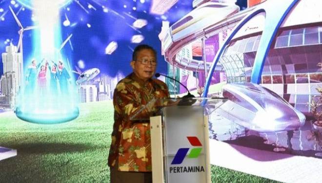 Menko Perekonomian, Darmin Nasution saat menjadi Keynote Speech pada HUT ke 61 Pertamina, Senin (10/12/2018).(FOTO:istimewa)