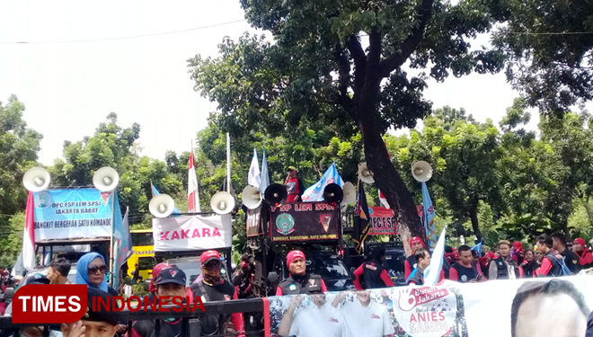 Aksi Demo FSP LEM PSI (FOTO: Rizki Amana/TIMES Indonesia)