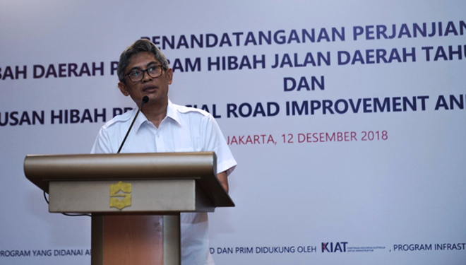 Penandatangan perjanjian hibah daerah untuk program peningkatan kinerja dan pemeliharaan jalan daerah pada Rabu (12/12/2018) lalu, di Jakarta. (FOTO: Kementerian PUPR)