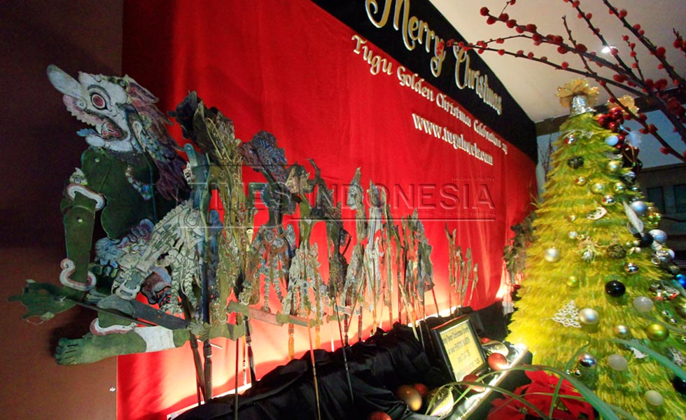 Keunikan dekorasi Melati Restaurant Hotel Tugu Malang yang mengkombinasikan budaya dengan suasana natal. (Foto : Tria Adha/TIMES Indonesia).
