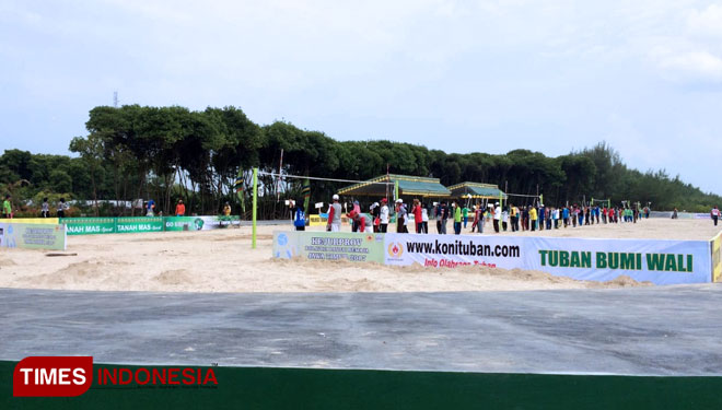 Salah satu venue di tanah mas sport, Voli pantai dan sepatu roda di sekitar hutan mangrove senter Kecamatan Jenu, Kabupaten Tuban, (Foto: Achmad Choirudin/TIMES Indonesia)