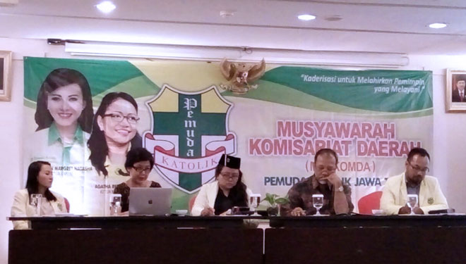 Suasana Musyawarah Komisariat daerah  Pemuda Katolik Jawa Timur di Surabaya, Sabtu (22/12/2018) malam (Foto: Istimewa)