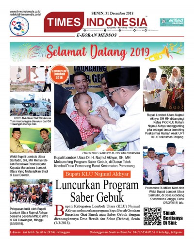 Edisi Senin, 31 Desember 2018, E-Koran Medsos