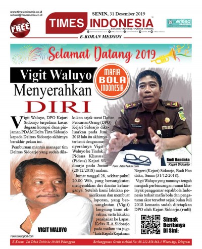 Edisi Senin, 31 Desember 2018, E-Koran Medsos
