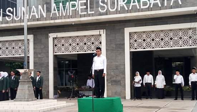 UIN Sunan Ampel atau UINSA Surabaya memperingati Hari Amal Bhakti (HAB) Kementerian Agama (Kemenag) Republik Indonesia ke-73, Kamis (3/1/2019).