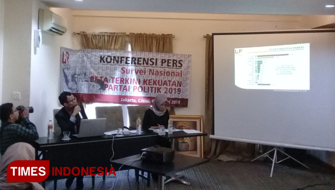 Konferensi Pers Hasil Survei LRP (FOTO: Rizki Amana/TIMES Indonesia)