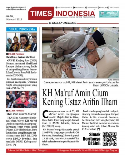 Edisi Rabu, 9 Januari 2019, E-Koran Medsos
