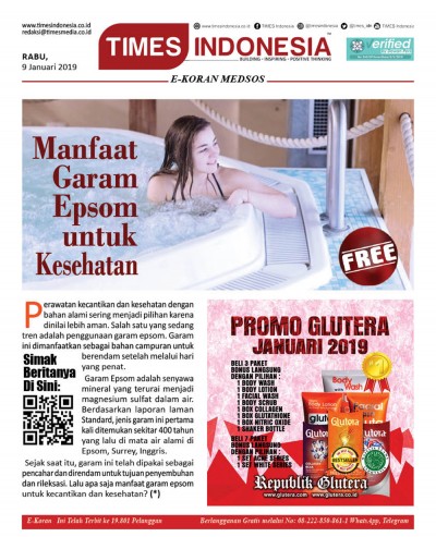 Edisi Rabu, 9 Januari 2019, E-Koran Medsos
