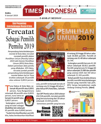 Edisi Rabu, 9 Januari 2019, E-Koran Medsos