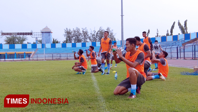Birul Walidain sudah bergabung dalam latihan perdana Persela, di Stadion Surajaya Lamongan, Selasa (15/1/2019). (FOTO: MFA Rohmatillah/TIMES Indonesia)