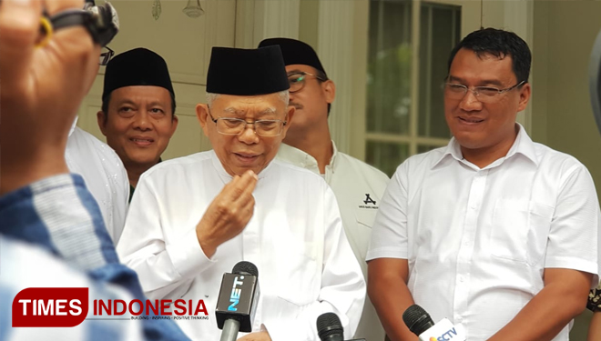 Cawapres nomor urut 01, KH Ma'ruf Amin. (FOTO: Hasbullah/TIMES Indonesia).
