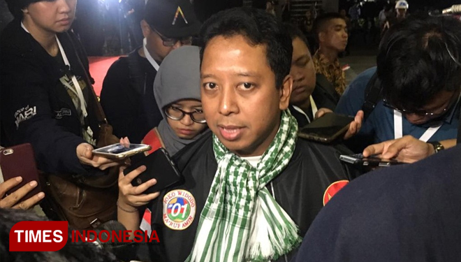 Jokowi-Ma'ruf Amin TKN Adviser, Romahurmuziy when attending the 2019 presidential election debate at Bidakara hotel, South Jakarta, Thursday (01/17/2019) night. (Photo: Rahmi Yati Abrar / TIMES Indonesia)