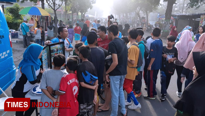 Manfaatkan Car Free Day, BNN Kabupaten Kediri Gelar Sosialisasi. (FOTO: AJP/TIMES Indonesia)